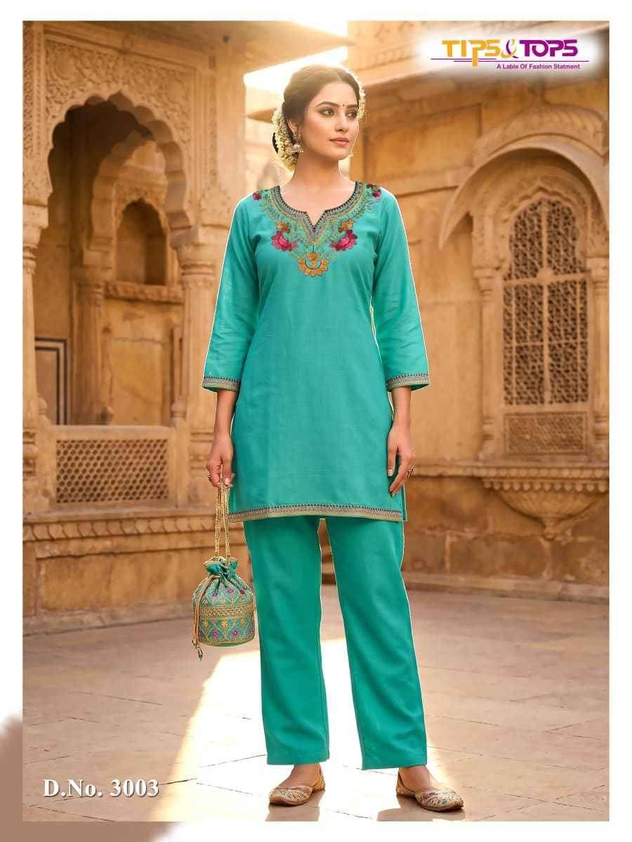 TRENDY TOUCH By TIPS & TOPS 3001 To 3006 Series Designer Collection Rayon Co-ord Set At Wholesale Price